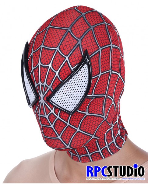 RED-BLUE MASK WITH 3D WEBBING PUFFY PAINT
